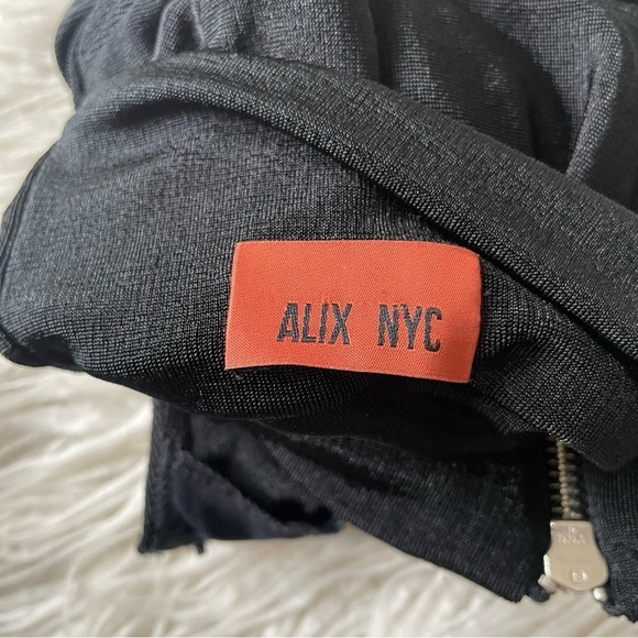 ALIX NYC Black Sleeveless Britton Zip Turtleneck Thong Bodysuit EUC Size Small - Picture 4 of 11